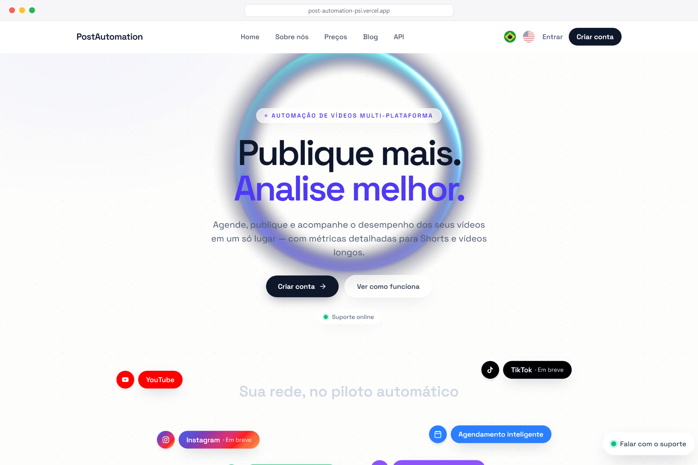 Telas do Post Automation